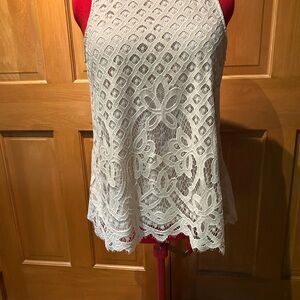 Rewind Cream Color Lace Tank Top